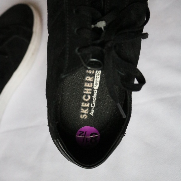 SKECHERS Street Los Angelis Black Suede Sneakers Lace Up Men's Size 8.5 Skate - Picture 10 of 11